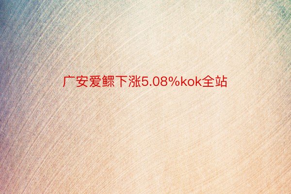 广安爱鳏下涨5.08%kok全站